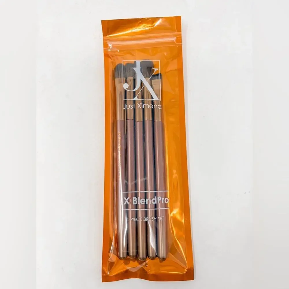 NEW, Just Ximena JX BlendPro Dark Rose Gold 5 Piece Makeup Eye Brush Set